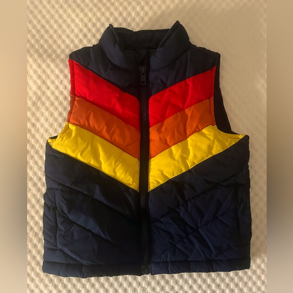 Janie and Jack striped puffer vest, size 2T.